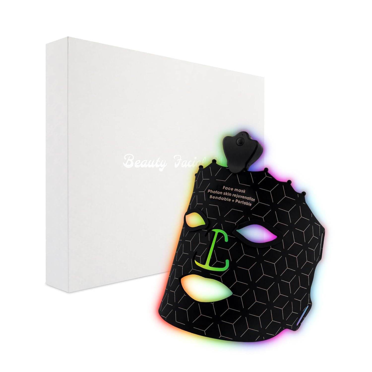 Red Light Therapy Face Mask 7 Color LED ¨C FDA Cleared Silicone Mask for Anti-Aging, Wrinkles, Acne & Skin Whitening, Eye Protection, USB Rechargeable