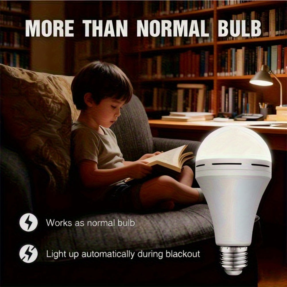 Emergency Light Bulb for Power Outages 2000mAh Rechargeable LED 6000K with Backup Battery ¨C Auto-On Failure Detection, Hangable Emergency Lighting for Home Camping Power Failure, 4 8 12 Pack