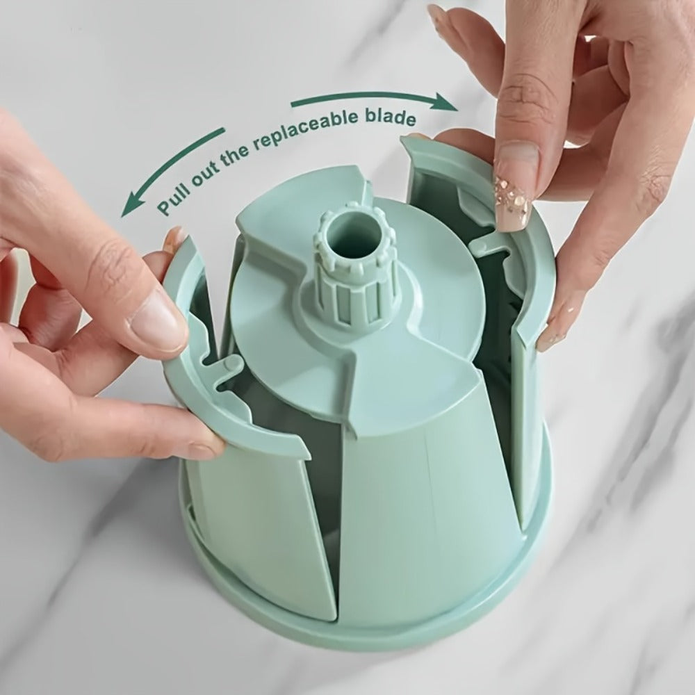 Rotary Cheese Grater with Interchangeable Blades ¨C 5-in-1 Manual Vegetable Slicer Shredder Set, Suction Cup Base, Easy to Clean, Multifunctional Kitchen Tool for Fruits, Vegetables & Nuts