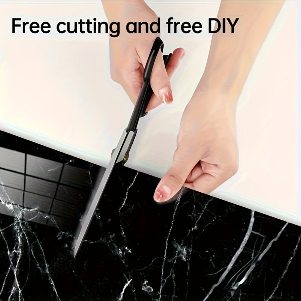 Marble Pattern Wall Stickers Vinyl Decals Oversized Glam Style Self Adhesive High Gloss Removable Wallpaper for Kitchen Bathroom Living Room Office Home Decor 20 40 Pieces Multiple Colors