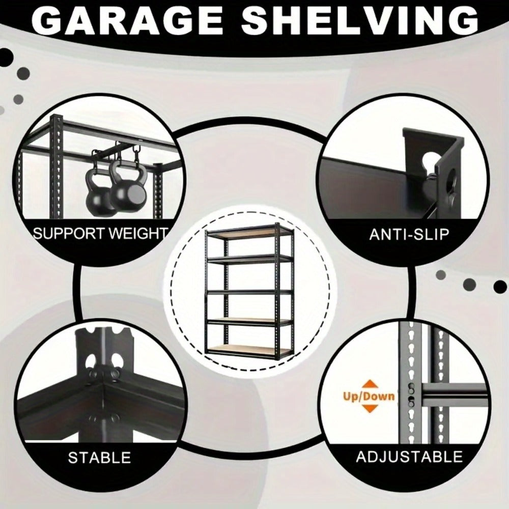Heavy Duty Metal Shelving Unit 72 Inch ¨C 400 lbs Per Shelf Adjustable Steel Storage Rack for Garage, Warehouse, Home & Office, Industrial Style Utility Shelf, Easy Assembly