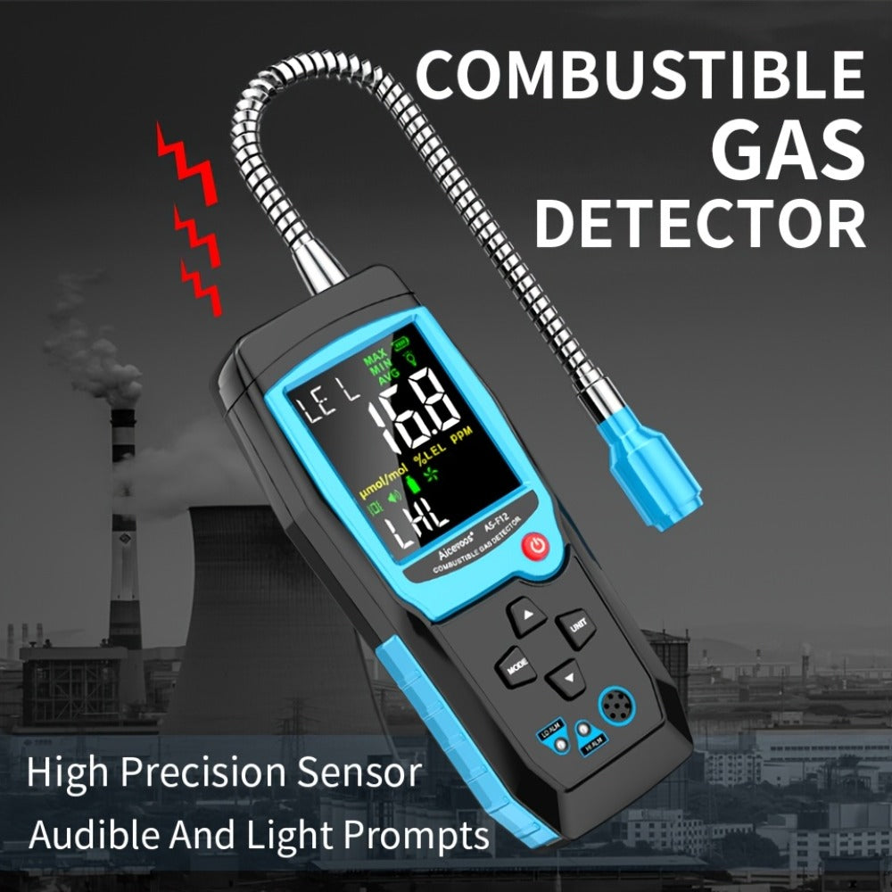 Gas Leak Detector Combustible Gas Detector Aicevoos AS-F12 Natural Gas Methane Tester Sound Light Alarm Electrochemical Sensor Home Industrial Safety