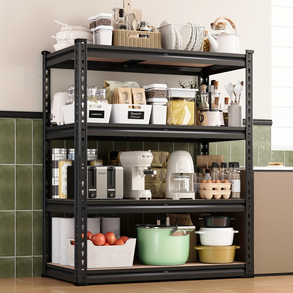 Heavy Duty Garage Shelving 5-Tier Metal Storage Shelves 3020LBS Capacity Adjustable Steel Shelf Unit for Garage Basement Warehouse Easy Assembly Black Silver
