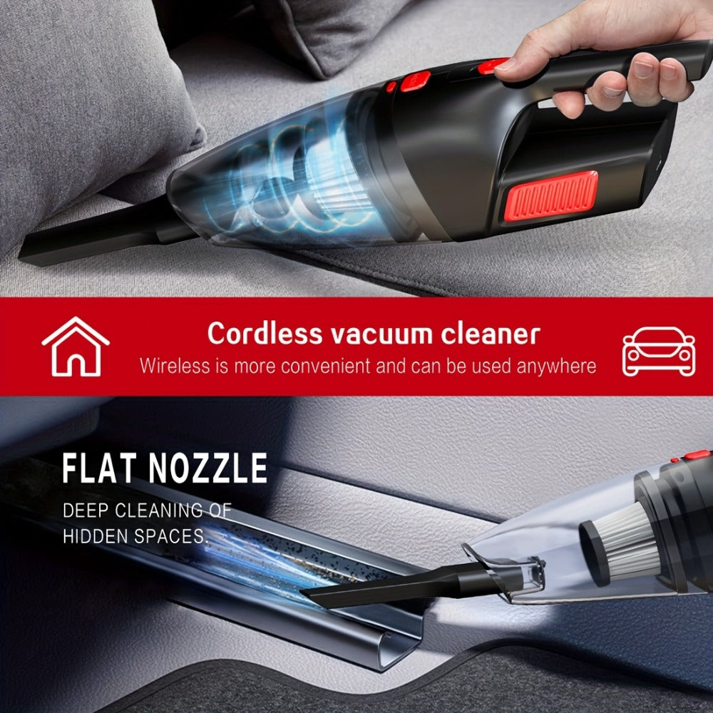 Handheld Vacuum Cleaner Cordless 200W Powerful Suction Lightweight Portable with Low Noise 40dB Crevice Tool Easy Empty Dustbin for Car Home Office Carpet Hard Floor (Black Red Black Purple)