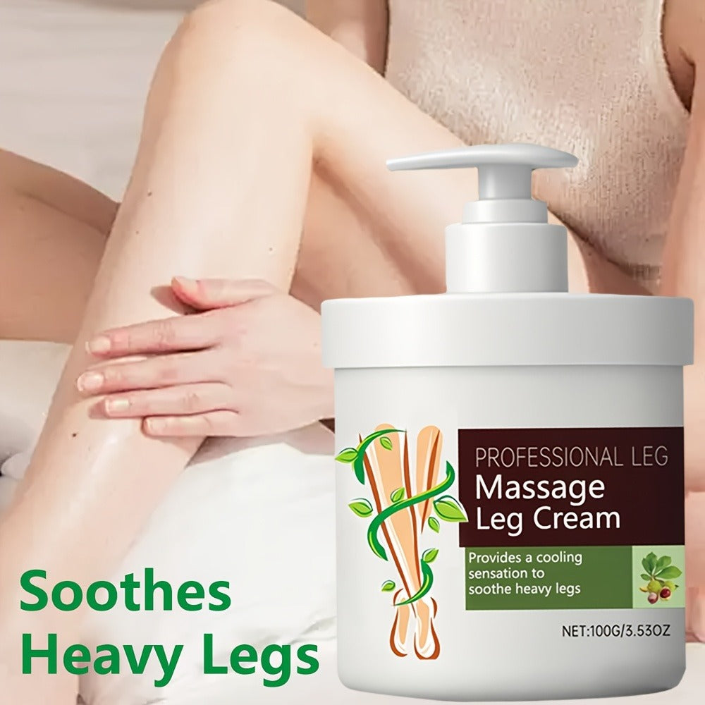 Leg Massage Cream with Snakehead & Bee Venom ¨C Multi-Functional Relief, Long-Lasting Moisture, Lightweight Non-Greasy Formula | Gentle for Sensitive Skin | Muscle & Posture Support | 100G