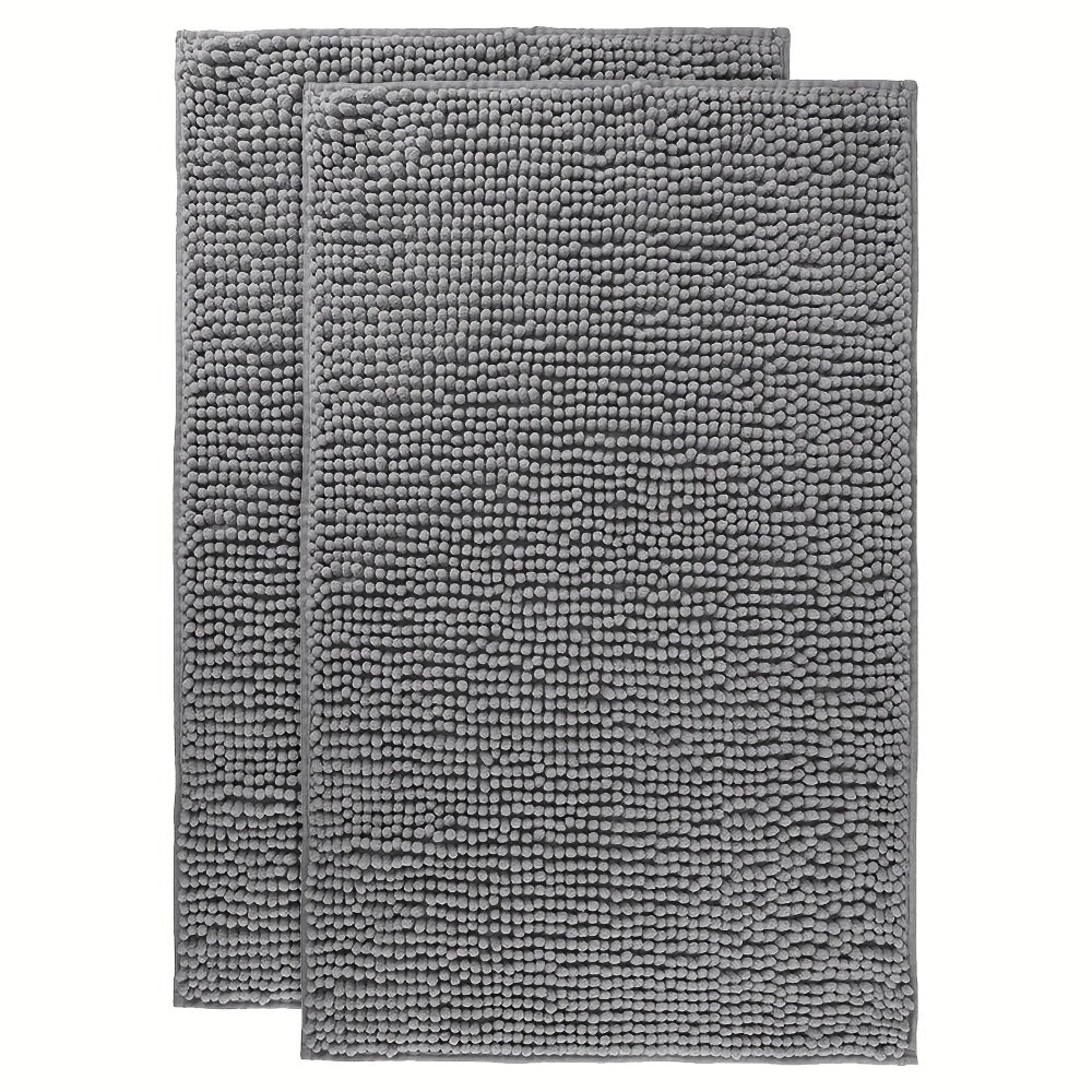 Chenille Bath Rug Extra Thick Soft Absorbent Non-Slip Bathroom Mat Machine Washable, Multiple Sizes & Colors