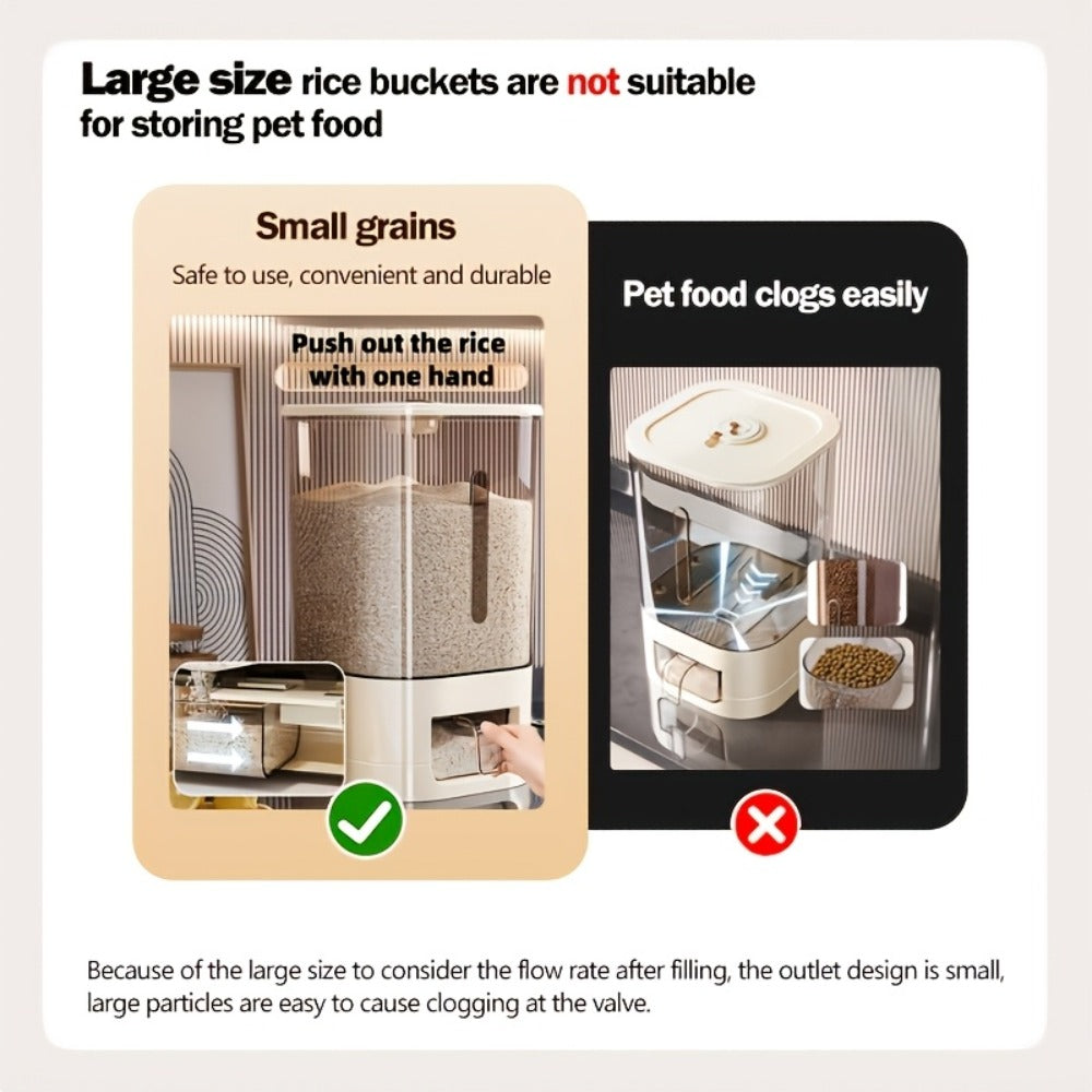 Airtight Rice Container with Measuring Cup | Large Capacity Moisture-Proof Rice Dispenser for Rice, Grains, Flour, Pet Food ¨C BPA-Free Kitchen Food Storage