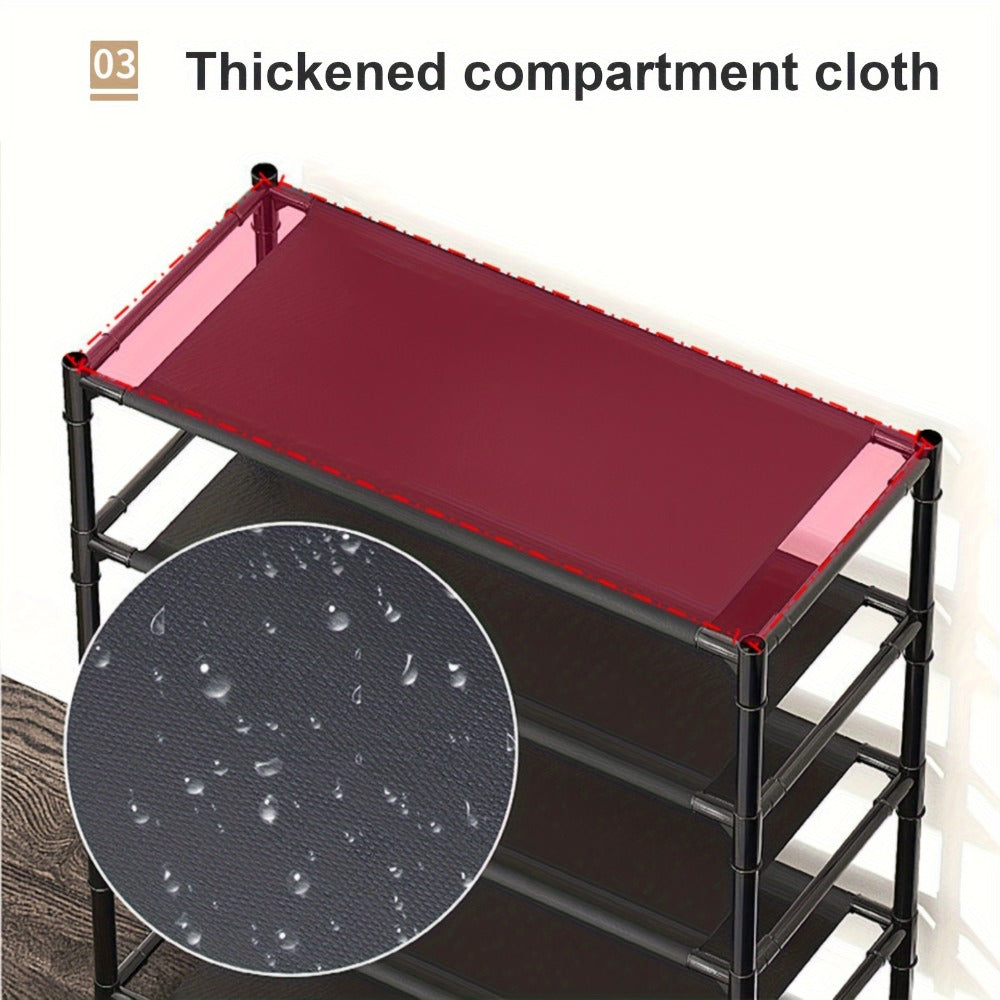 Shoe Rack Organizer with 8 Double Hooks & Multi-Layer Storage Shelves ¨C Floor Standing Coat Hat Holder for Entryway Bedroom Living Room