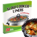 Slow Cooker Liners 14x22 Inch Disposable Cooking Bags 30 Count Fit 6 to 10 Quart Oval and Round Crock Pot Liners Food Safe BPA Free Easy Cleanup for Holiday Cooking