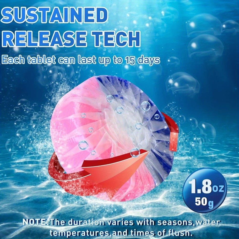 Toilet Bowl Cleaner Tablets 24 Pack, Automatic Toilet Tank Cleaning Tablets with Fresh Pine and Lemongrass Scent, Strong Detergent Bubbles for Bathroom Toilet Tank Cleaner Maintenance