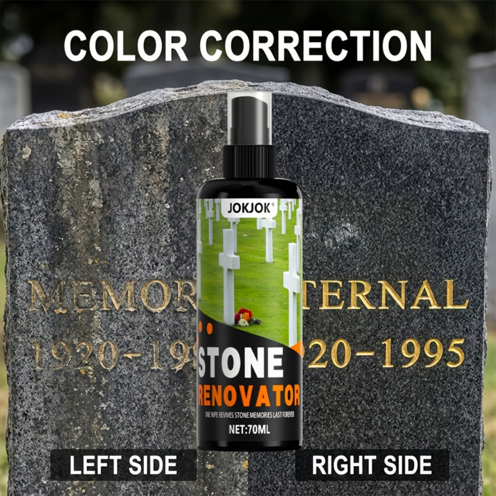 Stone Care Agent for Tombstone Memorial Stone Cleaner Quickly Restores Original Color Glycerin-Enhanced Deep Care Formula Unscented Compact with Cleaning Towel 2.37oz Grave Marker Restoration Kit