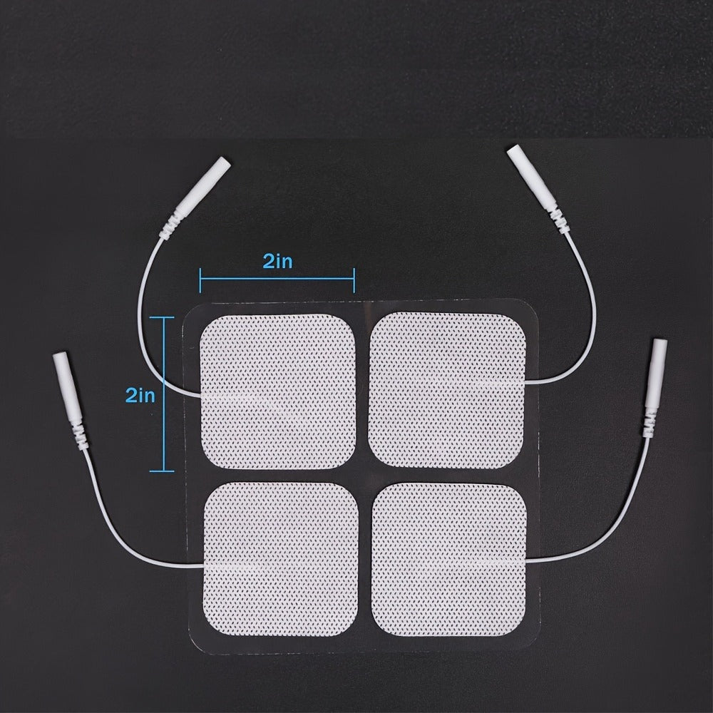 TENS EMS Electrode Pads 40-Pack, 2x2 Inch Reusable Self-Adhesive Replacement Electrode Patches with 2.0mm Pin Connector, Compatible with All TENS EMS Devices, Skin-Friendly Electrotherapy Pads