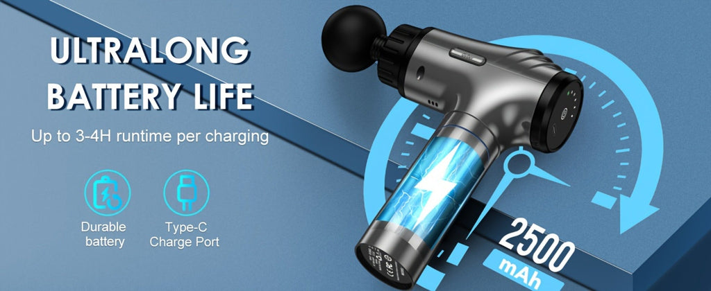 Massage Gun Deep Tissue - GVBER 6-Head Handheld Muscle Massager for Body Pain Relief, Relaxation & Recovery - Gift for Women Men