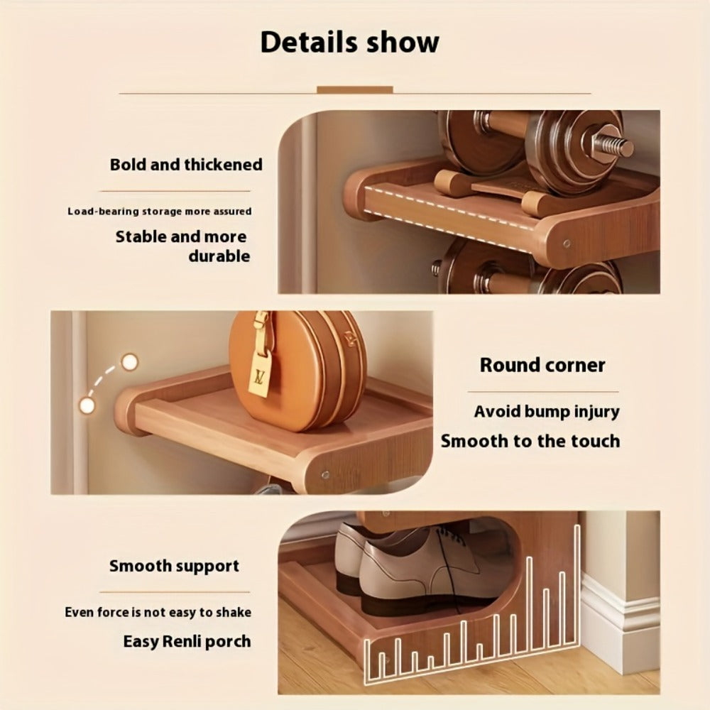 Bamboo Shoe Rack 7 Layer Freestanding ¨C Natural Bamboo Shoe Storage Organizer with Space-Saving Narrow Design, Easy Assembly, Large Capacity for Entryway, Dorm & Apartment