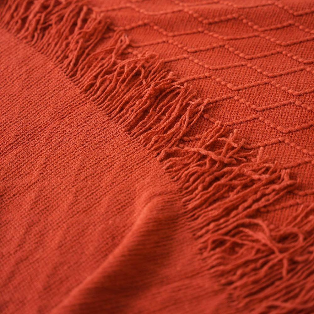 Tassel Throw Blanket ¨C Soft Lightweight Decorative Fringe Throw for Couch, Chair, Bed & Sofa, 50¡±¡Á60¡±, 6 Colors, Boho Home Decor