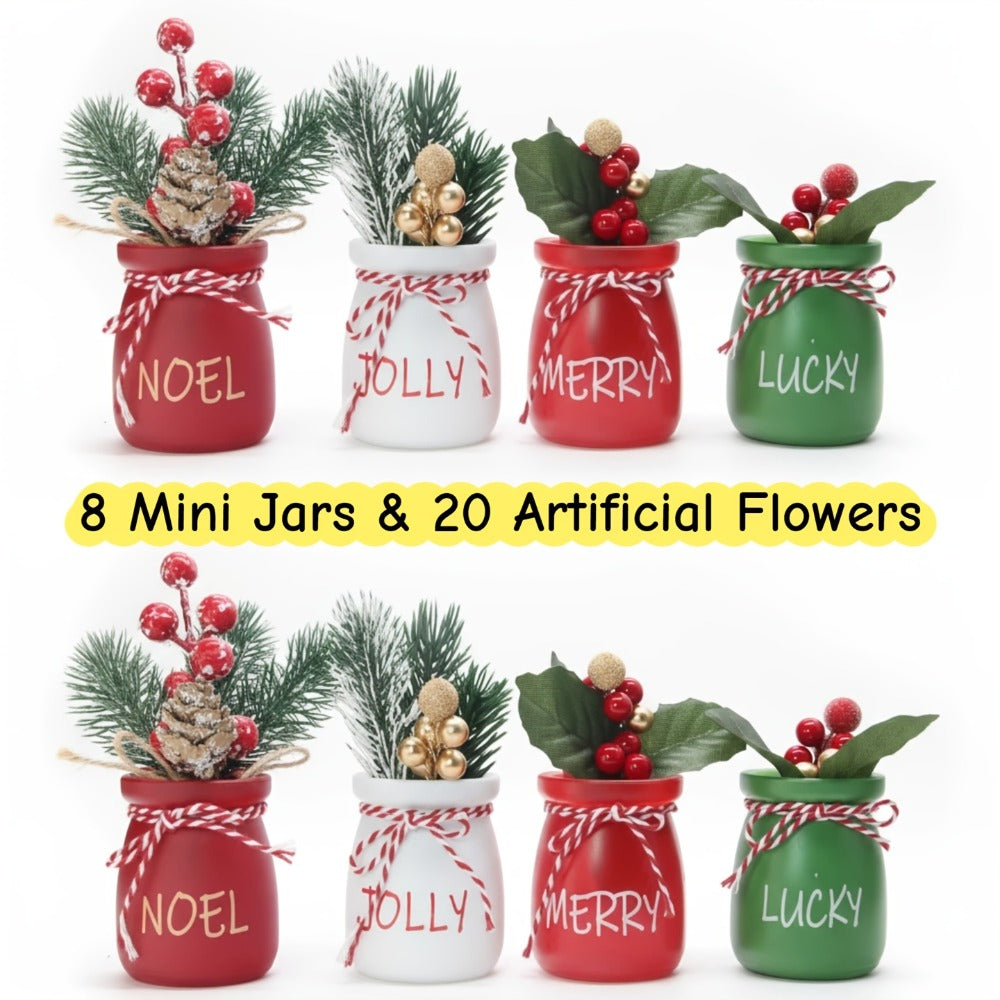 Mason Jar Centerpiece Table Decorations with Wood Tray & LED Lights ¨C 3-Piece Farmhouse Decor Set for Dining Room, Kitchen, Living Room & Bathroom | Holiday Home Decor Gift