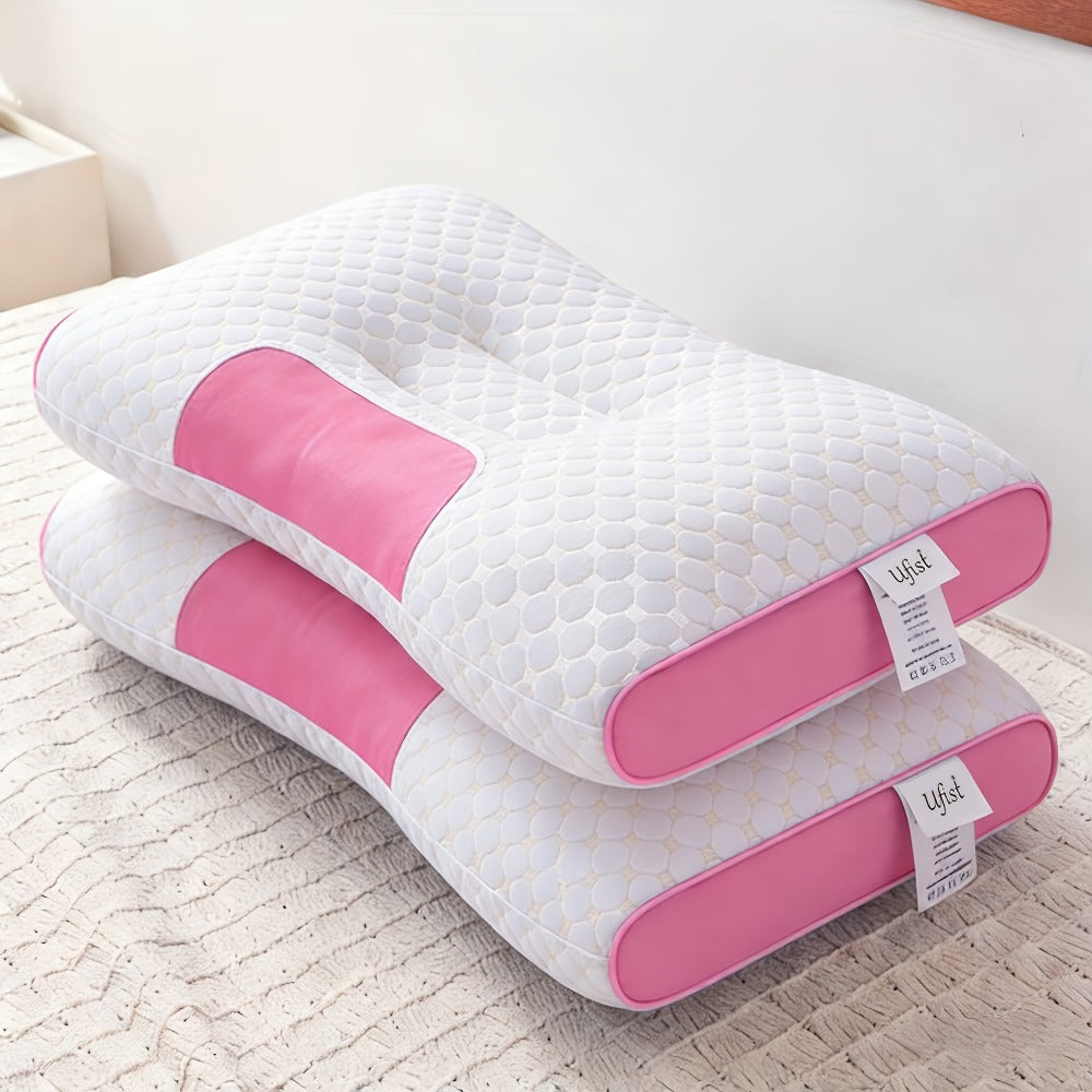 Ergonomic Neck Pillow 2-Pack Orthopedic Contour Support, Removable Zippered Cover, Breathable Fabric, All-Season Cervical Spine Relief, Neck & Shoulder Massager Pillow
