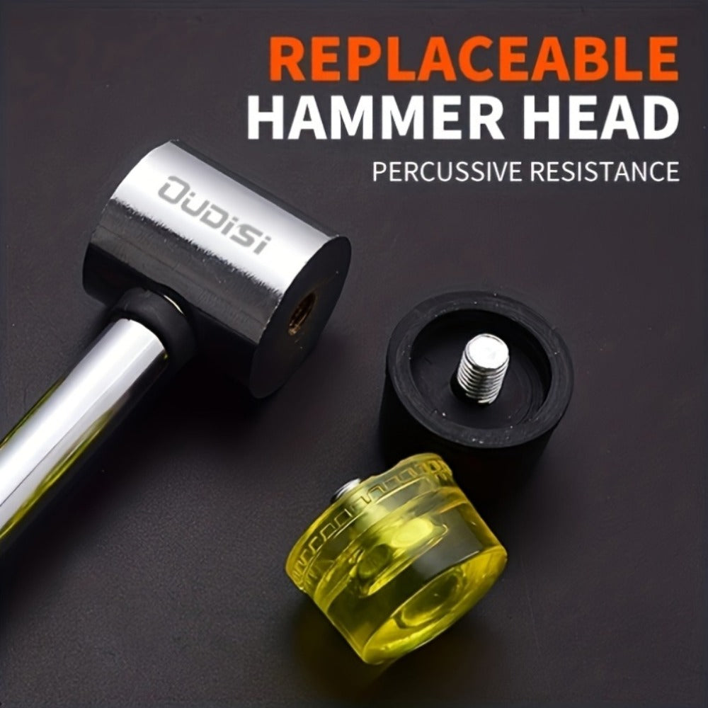 Double-Head Rubber Mallet ¨C Plastic Installation Hammer with Rubber Handle, Rebound-Proof Soft Mallet for Floor Installation, Tile, Jewelry, Leather Crafts & Woodworking (25/30/35/40mm)