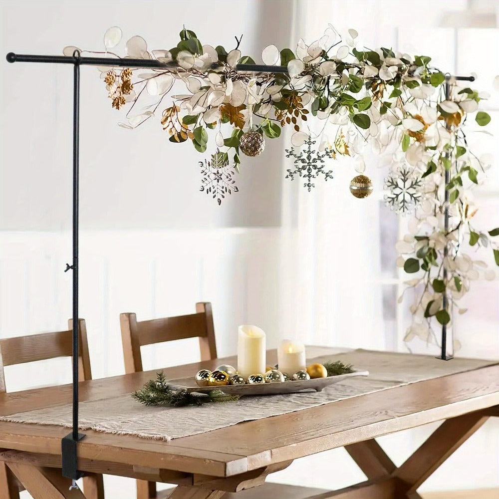 Metal Table Arch Stand Adjustable 6.8ft with Clamps | Black Flower Arch Bracket for Wedding Centerpiece Birthday Christmas Halloween Thanksgiving Easter Hanukkah Party Table Decorations