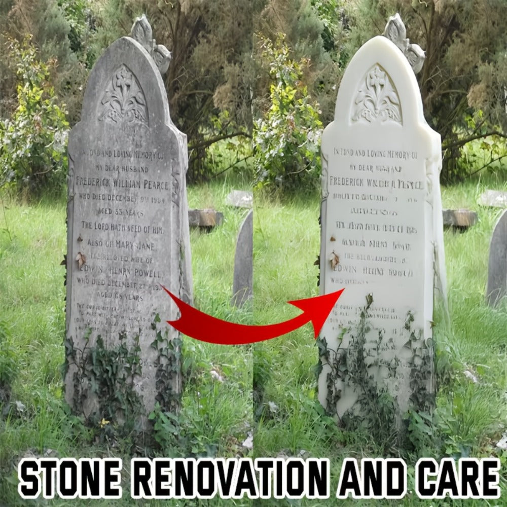 Stone Care Agent for Tombstone Memorial Stone Cleaner Quickly Restores Original Color Glycerin-Enhanced Deep Care Formula Unscented Compact with Cleaning Towel 2.37oz Grave Marker Restoration Kit