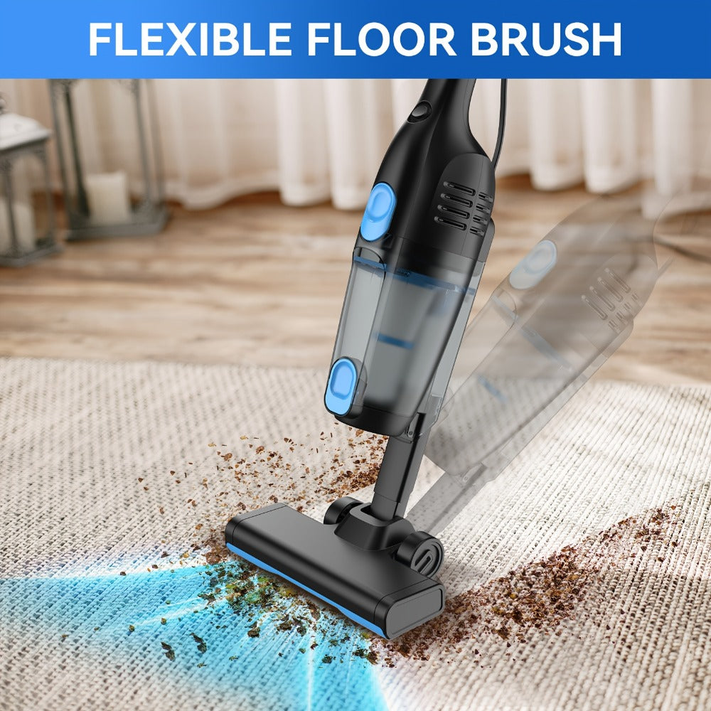 Corded Stick Vacuum Cleaner 20KPa 600W Motor 2-in-1 Bagless Upright Handheld Vacuum 0.8L Dustbin for Hard Floor Pet Hair Carpet Car Stairs Low Noise 65dB