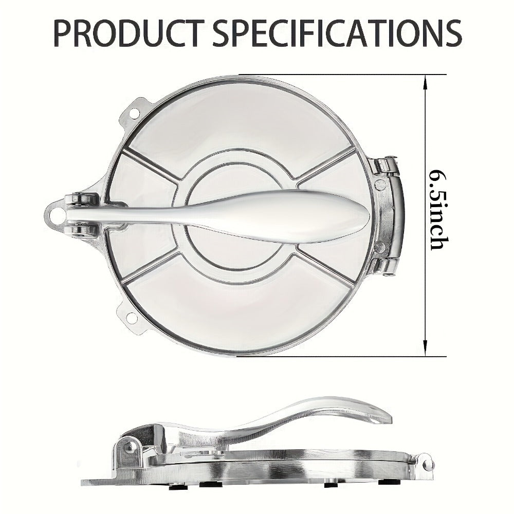 Tortilla Press 8 Inch Aluminum Alloy Adjustable Thickness Heavy Duty Tortilladora for Flour Corn Tortillas Roti Chapati Quesadilla Taco Maker Kitchen Cooking Tool Push Type Control
