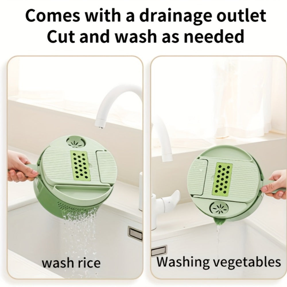 Vegetable Chopper 16-in-1 Heavy Duty Manual Food Processor with Container ¨C Onion Dicer, Potato Slicer, Garlic Mincer, Carrot Cutter, Multi-Function Kitchen Veggie Chopper for Tomato, Pepper, Cucumber