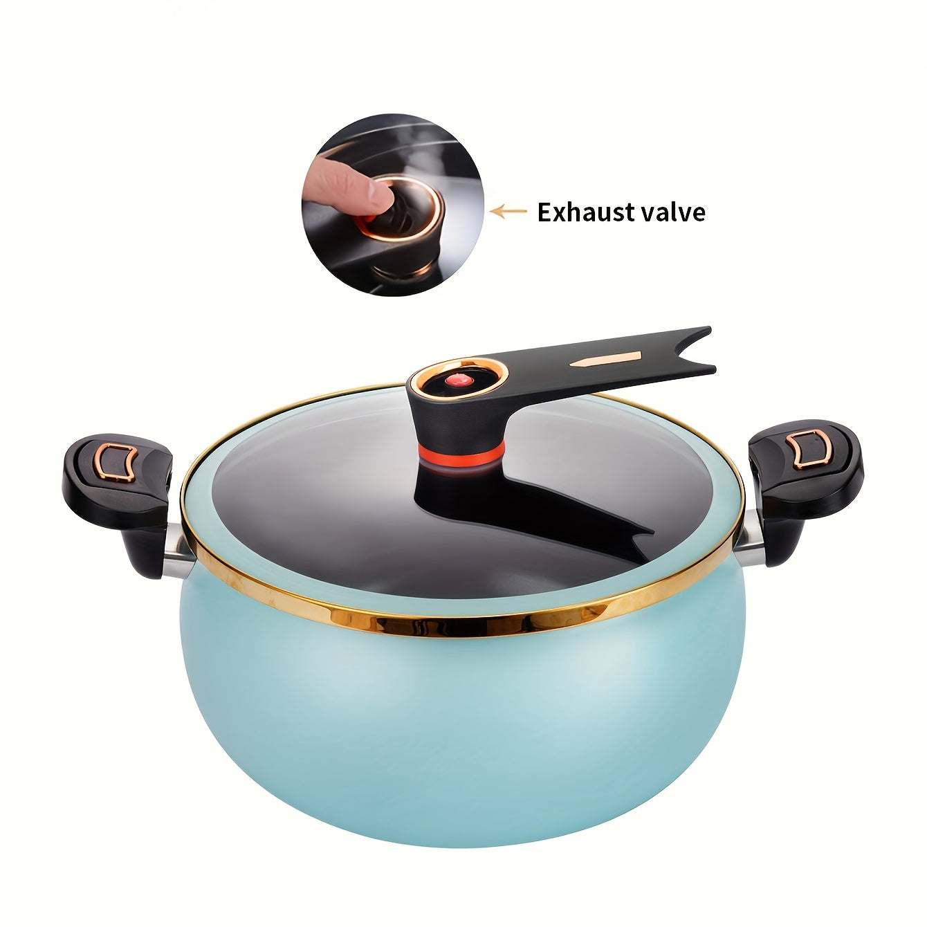 8.45QT Non-Stick Ceramic Stockpot with Twist Lock Handle - Induction & Gas Compatible, Cast Iron, Home & Restaurant