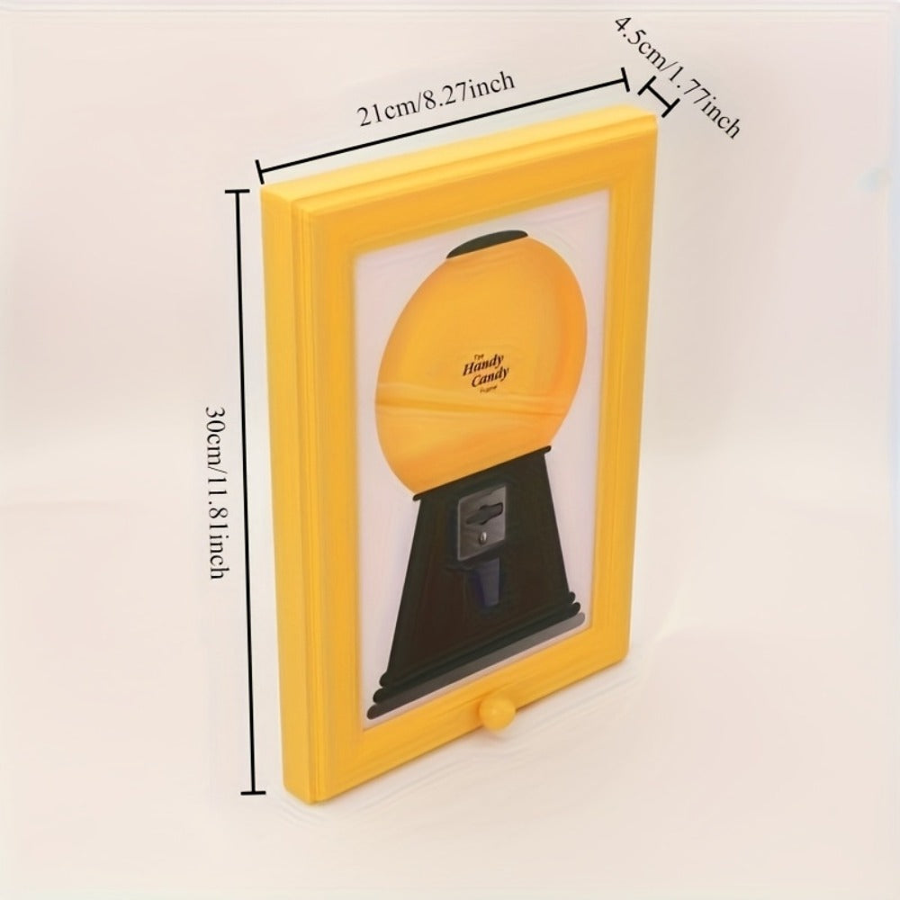 Wall Mounted Photo Frame Candy Dispenser with Shelf ¨C Space Saving Treat & Nut Storage Holder for Home Office Decor