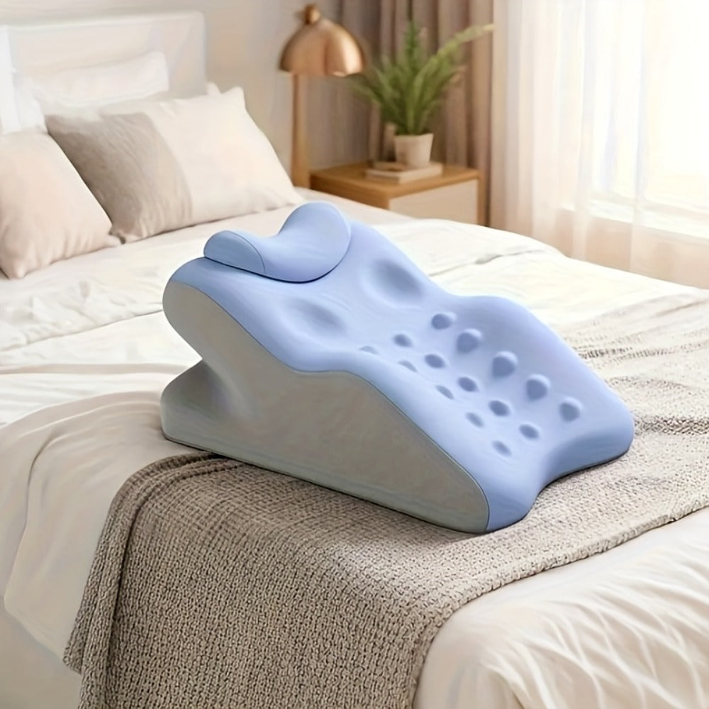 Memory Foam Pillow Ergonomic Support 2 Styles Multi-Functional Breathable for Side Sleeping Back Sleeping Prone Position Removable Washable Pillowcase Back Support
