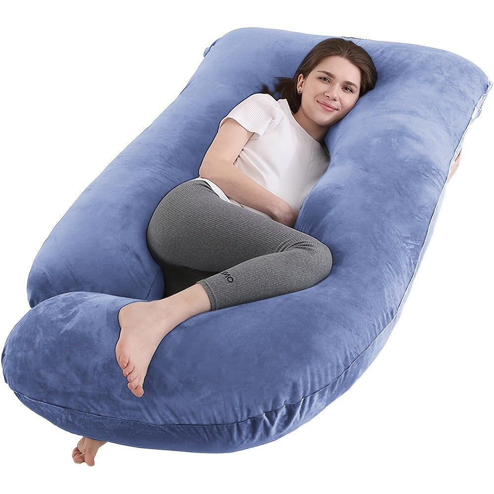 Maternity Pillow Full Body Pillow J-Shaped Pregnancy Pillow with Removable Cover Back Leg Tummy Support Multiple Styles & Sizes