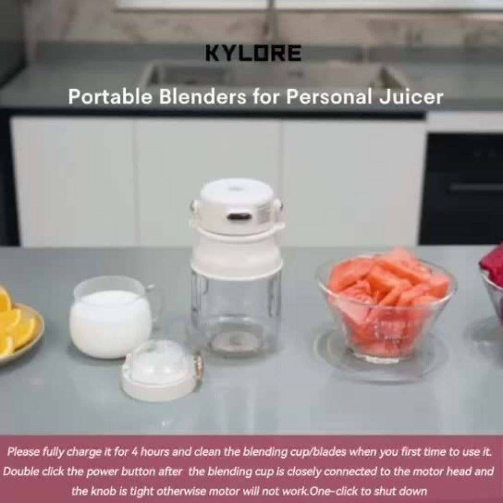 Personal Blender USB-C Rechargeable 27oz - 10-Blade Portable Smoothie Blender with Shoulder Strap, 70W Dual Battery, Safety Lock, Dishwasher Safe, for Shakes, Protein Drinks, Gym & Travel, Pink or Gray