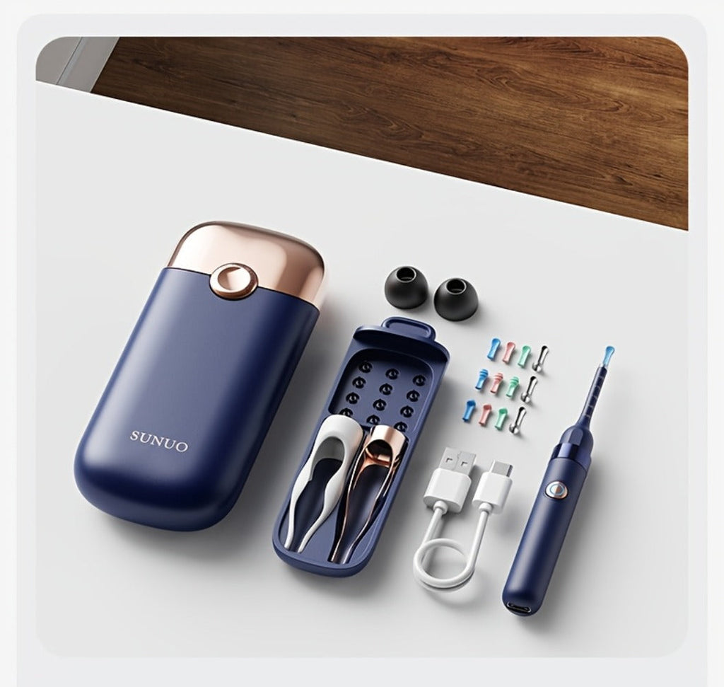 Upgraded 1080P Ear Wax Removal Tool with Camera & Storage Case ¨C LED Light, iOS & Android Compatible, Complete Ear Cleaning Kit, Holiday & Birthday Gift for Whole Family