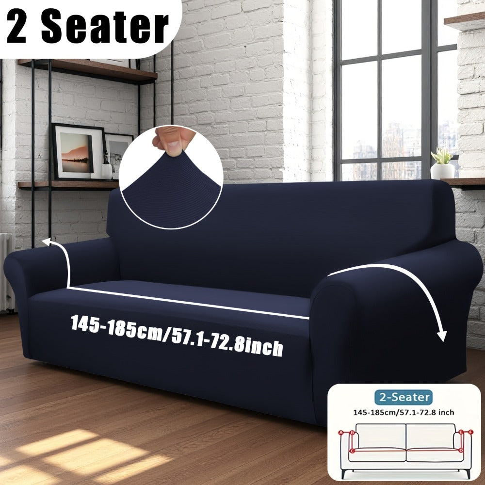 Stretch Sofa Cover Elastic Band | Milk Fiber Fabric Slipcover, Machine Washable Polyester Spandex, 1 to 4 Seater Armchair Couch Cover, Red Gray Blue Black Coffee, Home Decor