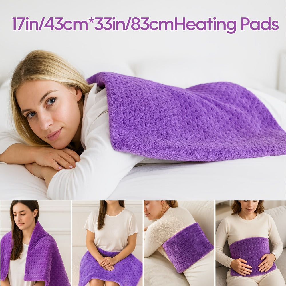 Heating Pad for Back & Neck Pain Relief ¨C Ultra Soft Flannel, Fast Heating, Dry & Moist Heat, Auto Shut-Off, Machine Washable (Small 12x15in / Standard 12x24in / Large 17x33in)
