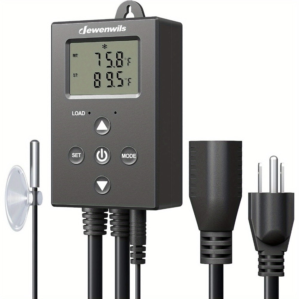 Digital Temperature Controller Thermostat Outlet Heating Cooling Mode 14¡ãF-140¡ãF LCD Display Buzzer Alarm 120V 10A 1200W for Freezer Greenhouse Reptile Aquarium Incubator Home Brewing