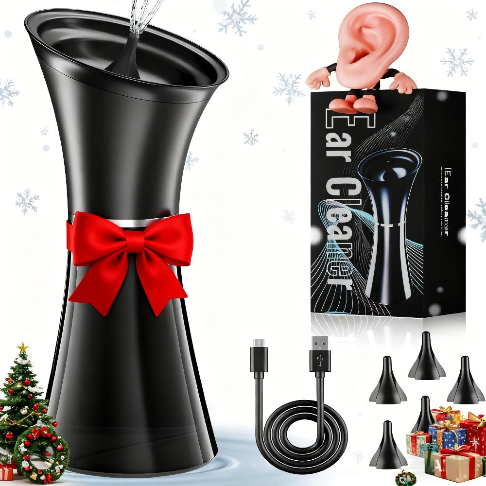 Electric Ear Irrigation Kit Upgraded 4-Speed Dual Tank Design ¨C 6 Tips Hydraulic Ear Wax Removal with Water Temp Sensor, Visual Waste Tank, USB Rechargeable, Nozzle Belt, Safe Home Ear Cleaner