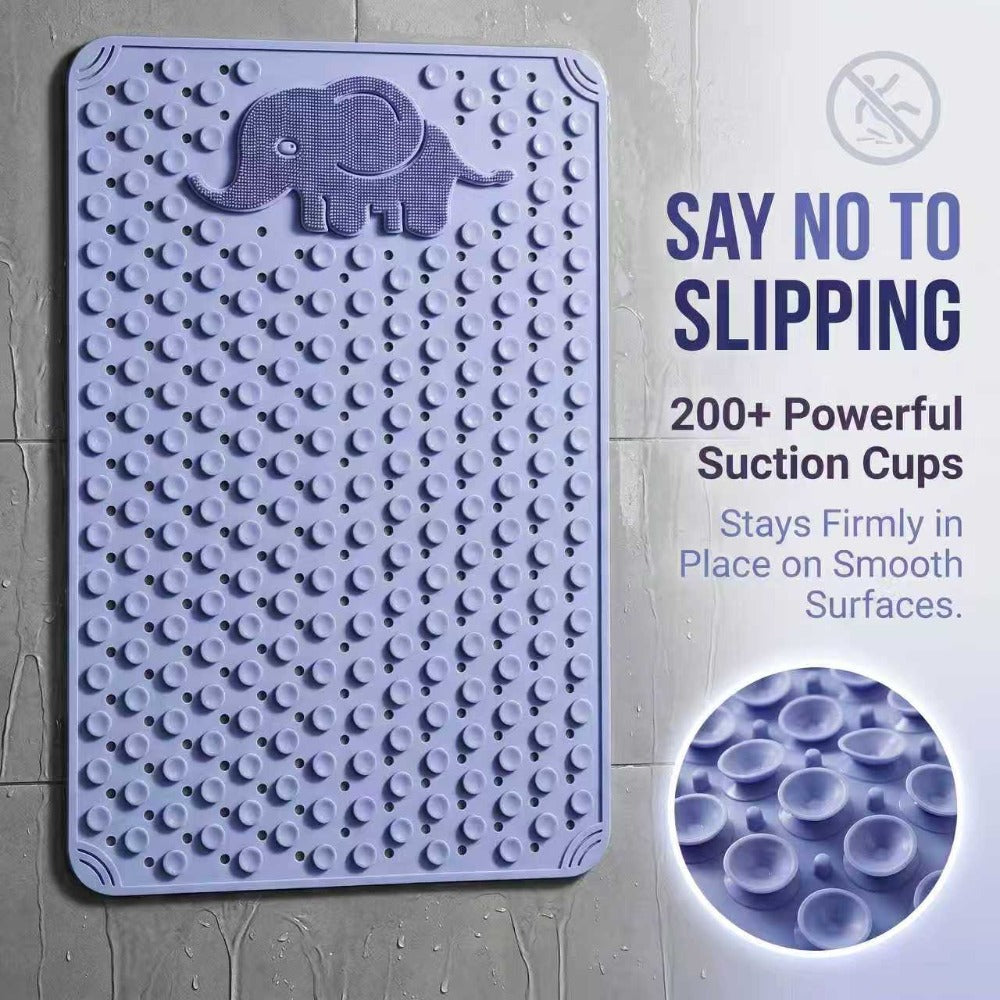 Non-Slip Bath Mat for Bathtub Shower with Suction Cups Extra Soft TPE Bathtub Mat Machine Washable Fast Draining Large 30x17 Inch Bathroom Mat for Tub