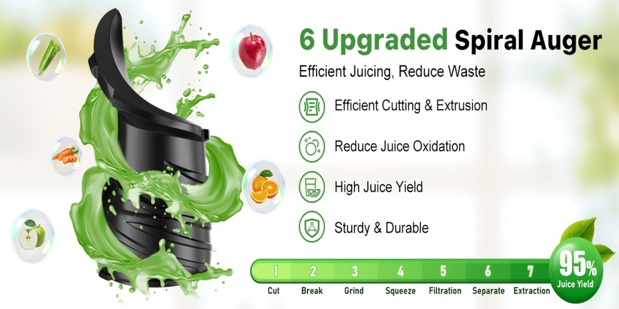 Cold Press Juicer Masticating ¨C 350W Slow Juicer with Wide Feed Chute, 50RPM Fine Grinding, High Juice Yield, Easy to Clean, Safe Bladeless Design for Whole Fruits & Vegetables, Black & Pink