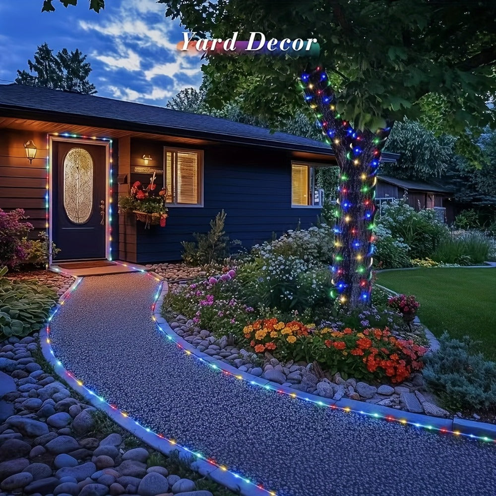 Solar Rope Lights Outdoor 33FT 100LED RGB ¨C 8 Modes IP65 Waterproof String Lights for Garden, Patio, Party & Holiday Decor