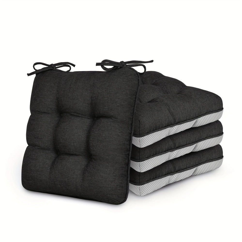 Memory Foam Chair Cushions 4/8 Pack, Non-Slip Seat Pads for Dining Chairs, Kitchen, Office & Patio ¨C Indoor Outdoor Chair Pads M/L Size