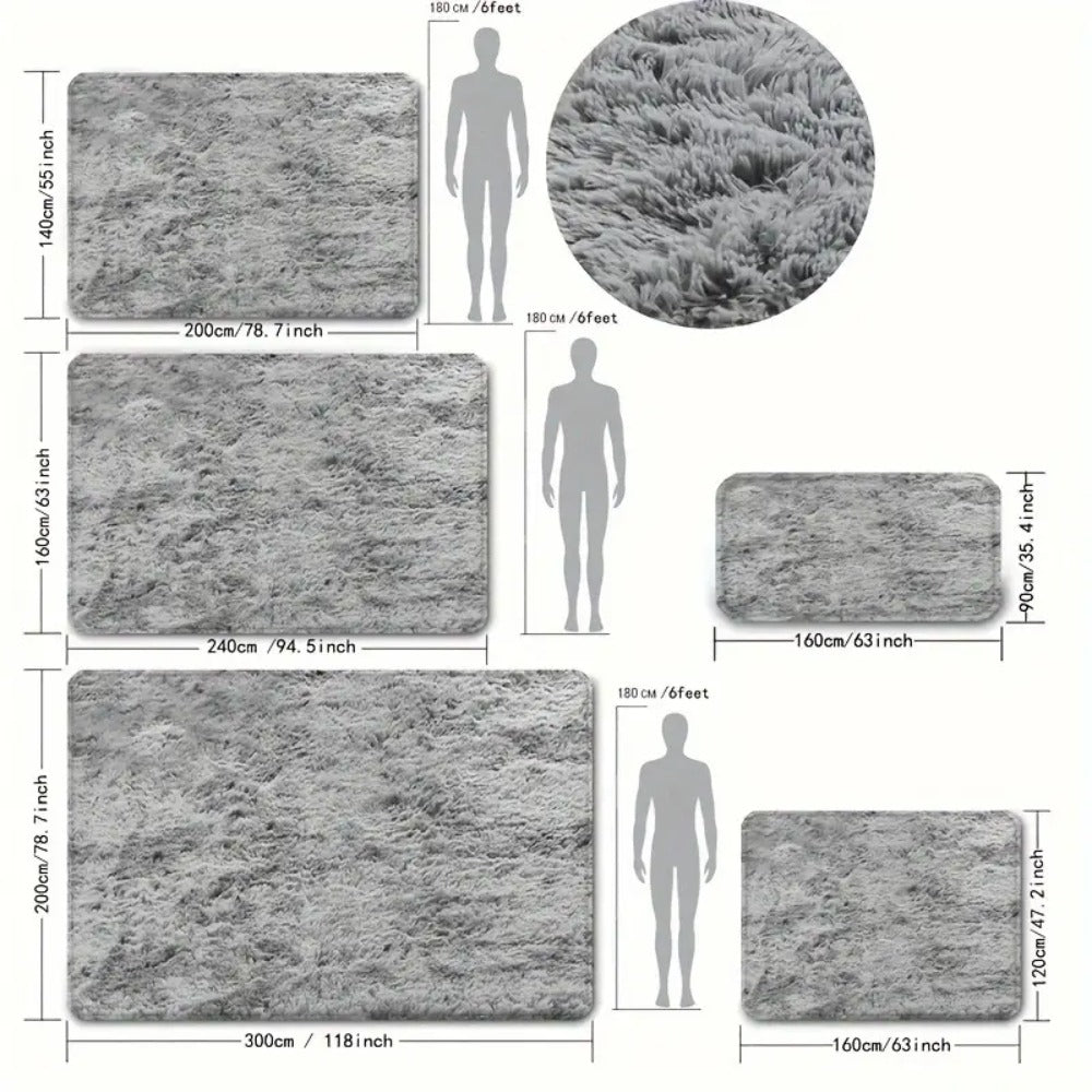 Shaggy Area Rug Soft Plush Fuzzy Carpet Non-Slip Tie-Dye Design for Bedroom Living Room Nursery Dorm ¡ª Pet Friendly Machine Washable Multiple Sizes & Colors