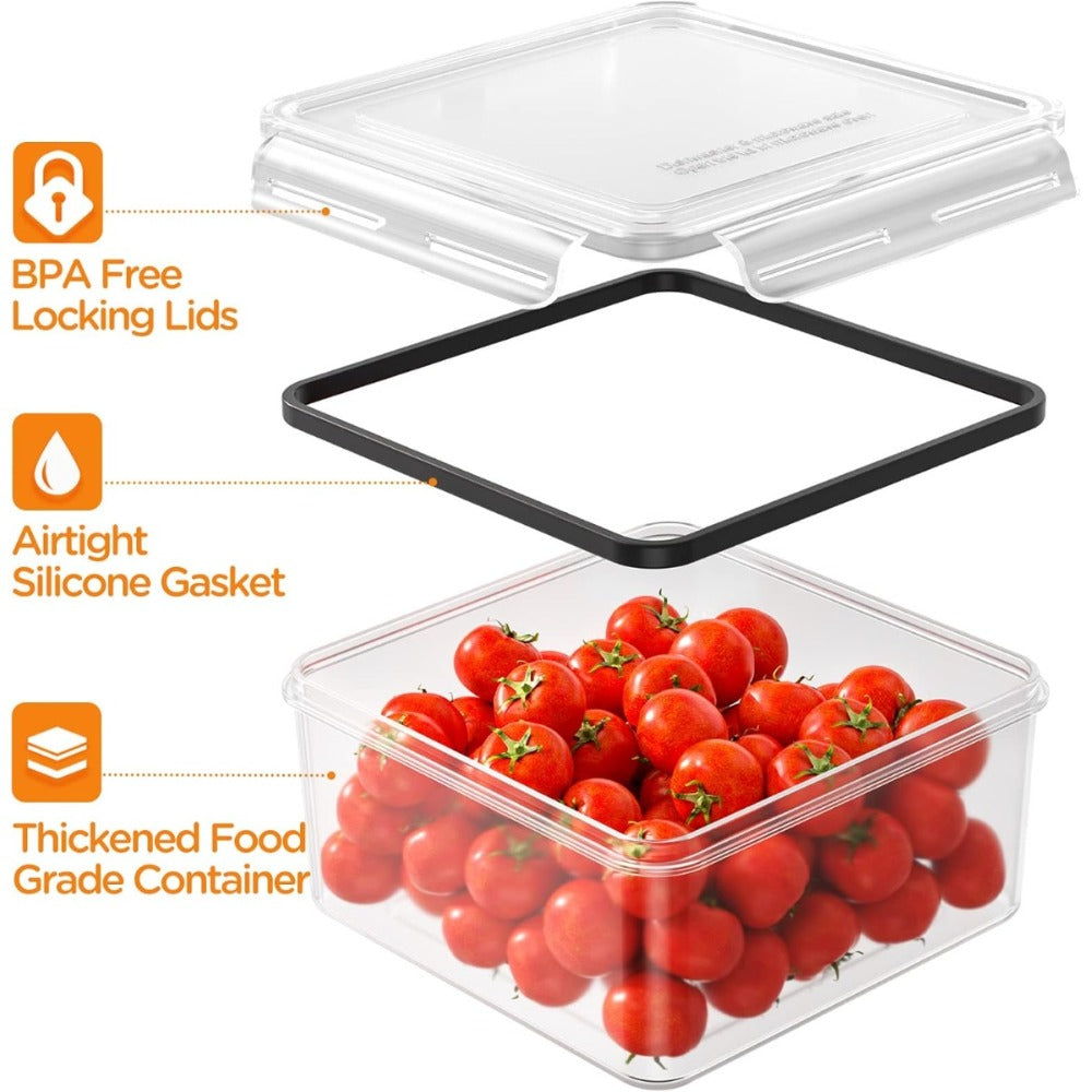 Food Storage Containers with Flip Top Lids - Leak Proof Microwave and Dishwasher Safe Plastic Lunch Boxes for Pantry Travel and Outdoor Use, Large Capacity Sets of 28, 44 or 54 Pieces with Labels and Marker Included