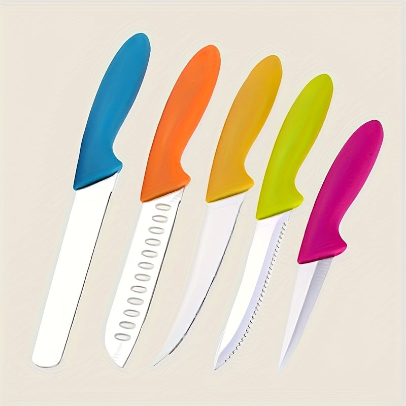 5-Piece Paring Knife Set Ultra Sharp German Steel Kitchen Knives PP Ergonomic Handle Fruit Vegetable