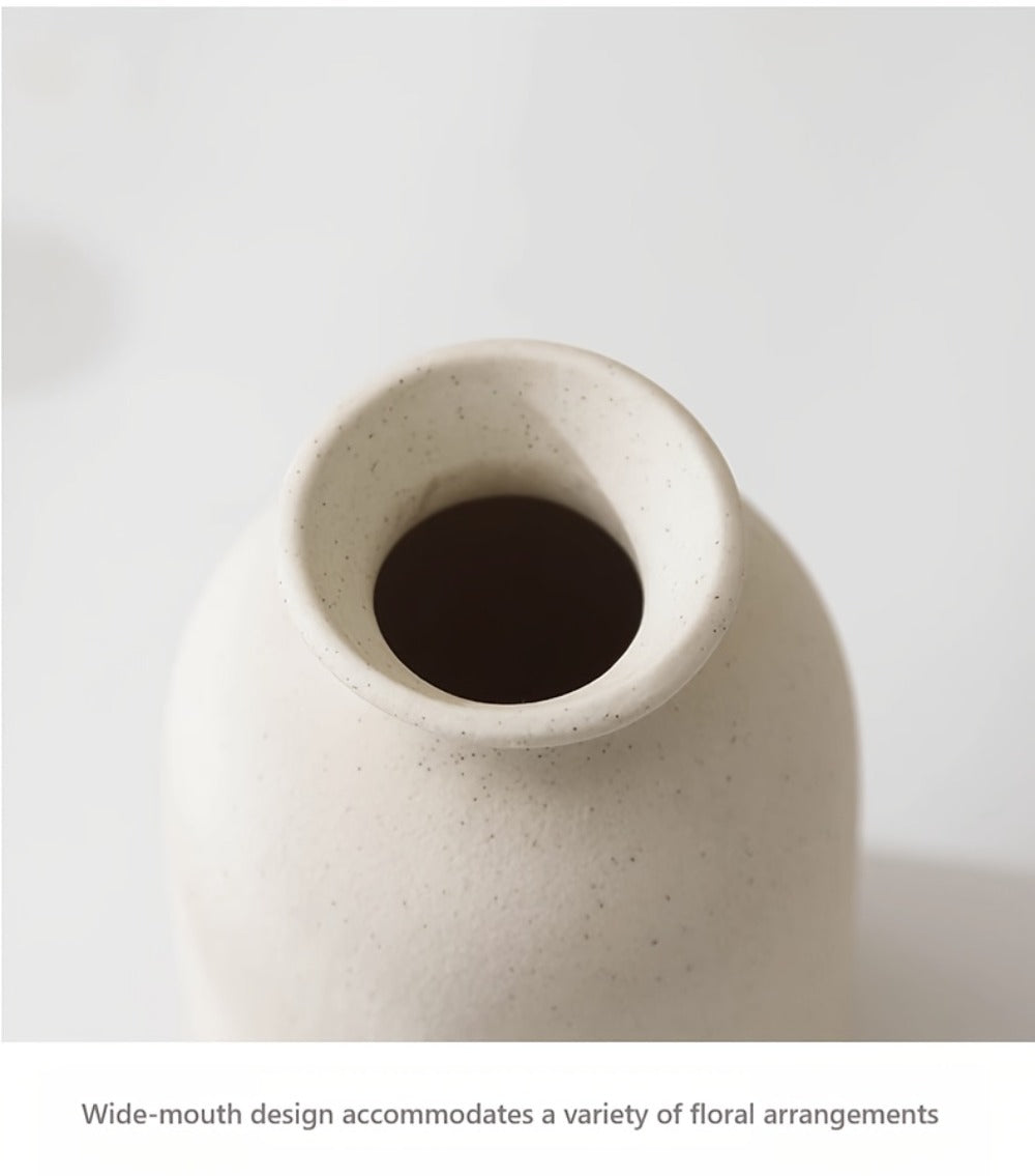 Boho Ceramic Vase Set 3pcs - Matte Nordic Minimalist Geometric Floral Design for Home Decor, Living Room, Entryway, Bookshelf & Bathroom Vanity, Modern Bohemian Decorative Vases, Holiday Gift