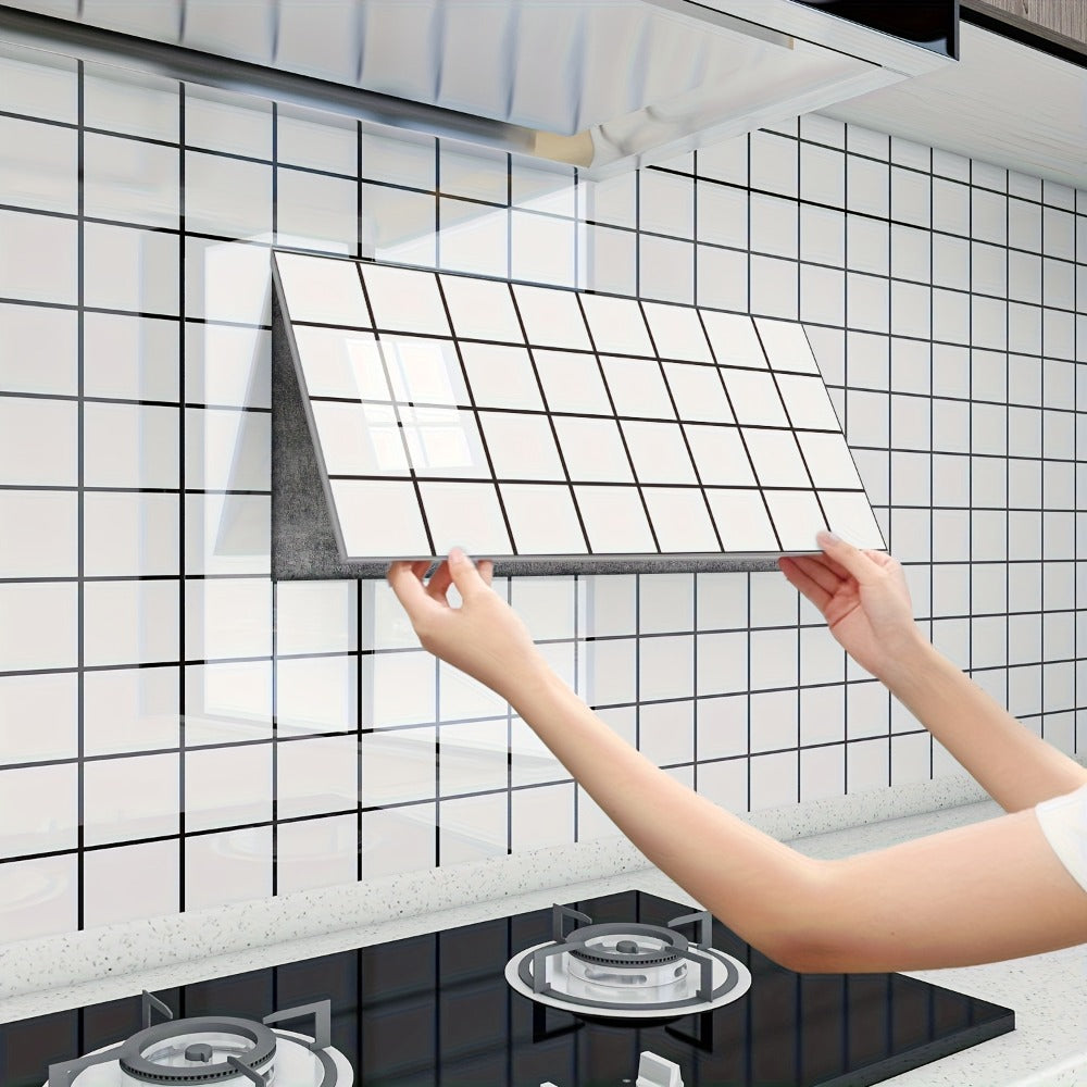 Marble Pattern Wall Stickers Vinyl Decals Oversized Glam Style Self Adhesive High Gloss Removable Wallpaper for Kitchen Bathroom Living Room Office Home Decor 20 40 Pieces Multiple Colors