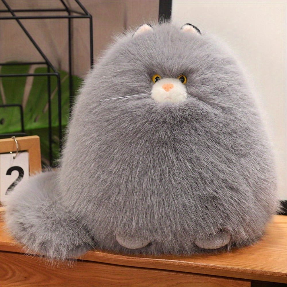 Silly Cat Plush Pillow Long Hair Stuffed Cat Hug Pillow for Sleep Comforting Soft Plush Cat Throw Pillow Cute Cat Gift for Cat Lovers Women Girls