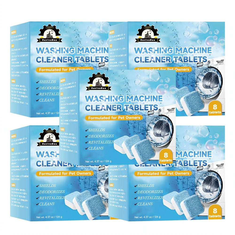 Washing Machine Cleaner Tablets Deep Cleaning Descaler for HE Front Loader Top Load Washer Septic Safe Deodorizer Removes Odor Residue Drum & Tub Seal Cleaner 16 24 32 40 Packs Bulk Value