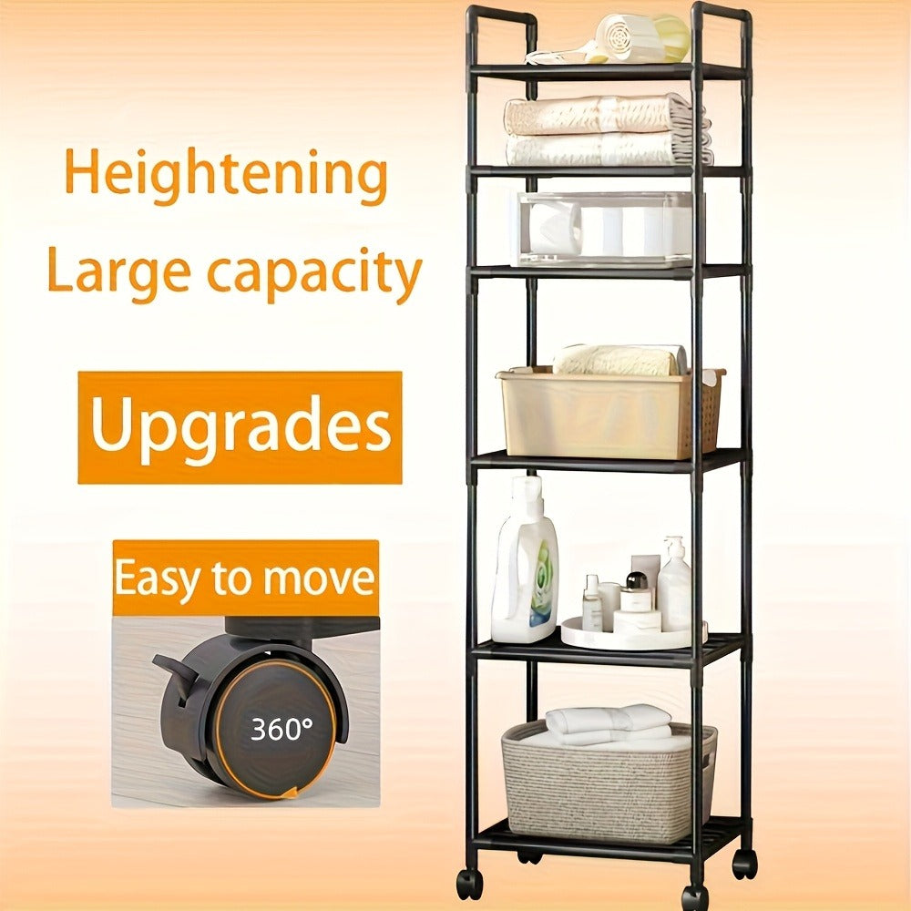 6-Tier Heavy Duty Storage Shelf Freestanding Metal Shelving Unit with Leveling Feet for Pantry Kitchen Garage Workshop - Space Saving Rack No Tools Required Easy Assembly Home Organization