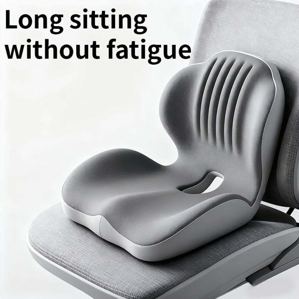 Memory Foam Seat Cushion Ergonomic with Back Support & Breathable Hollow Design ¨C Comfortable Chair Pad for Office, Car Seat & Long Sitting, Unisex Gift
